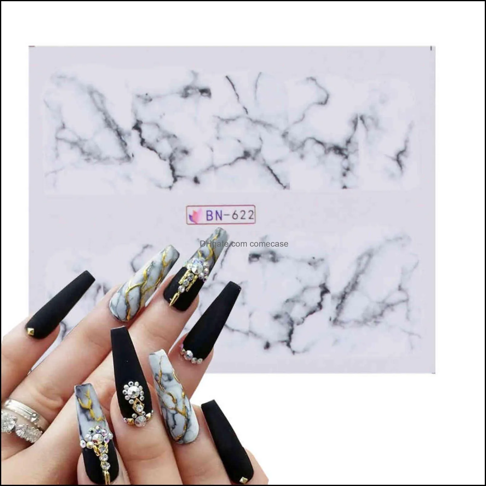 10pc Snake Nail Stickers Animal Design Black Snake Temporary Tattoo Manicure Dragon Nail Decal Slider Water Wraps Tool GLSTZ1124-1131