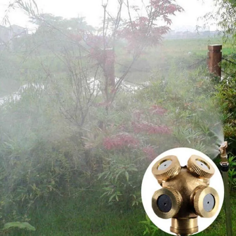 バスルームのシャワーセット1 2 3 4穴の真鍮のスプレーミストノズル庭園霧の灌漑フィッティングホーム散水パワースプレーツールアクセサリー