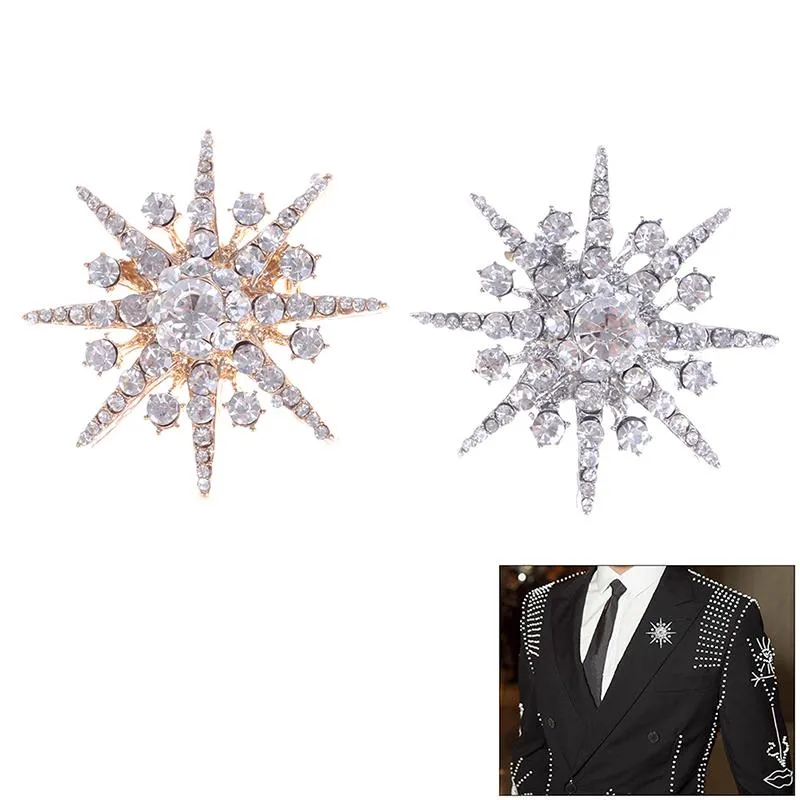 Pins, broches mode grote zirkonia kristallen sneeuwvlok broche voor vrouwen bruiloft bruids sieraden kraag bloem pins en