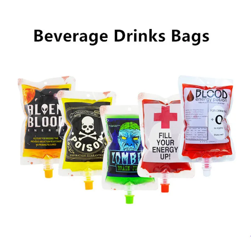 Drinkware İçecek Konteyner Çanta Bar Vampir Kan Sahne Zombi İçecek İçecekler Çanta Gıda Sınıfı PVC Su Şişesi