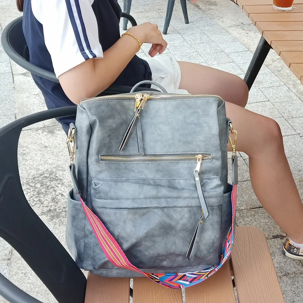 10 cores pu guitar guitarra mochila marrom faux couro mochilas de ombro branco menina saco de escola domil1404