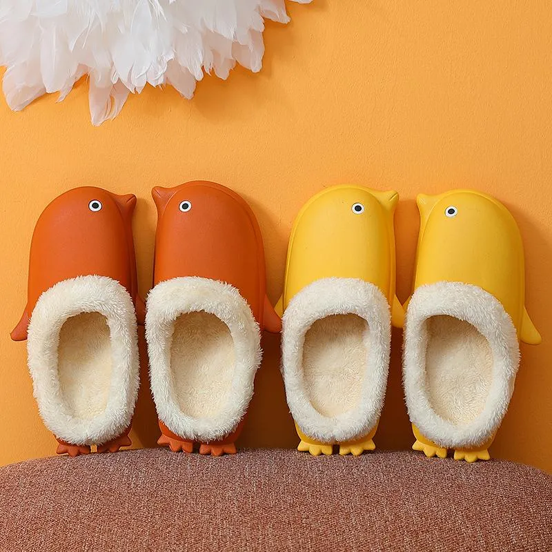 Penguin Winter Lovers Eva integrierte Baumwollhausschuhe für Mädchen, süß, wasserdicht