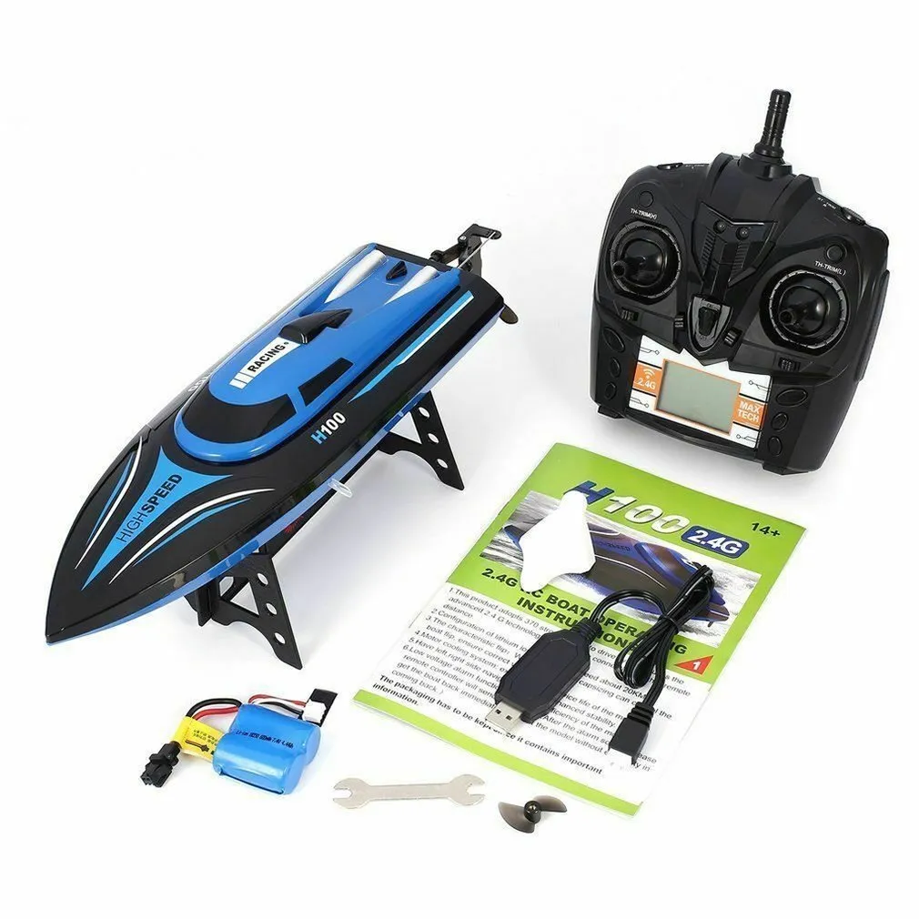 Elettrico/RC Auto H100 Barca telecomandata Velocità da corsa Ad alta velocità Raffreddato ad acqua Motoscafo RC Giocattolo Modello di nave Giocattoli educativi per bambini 201204 240314