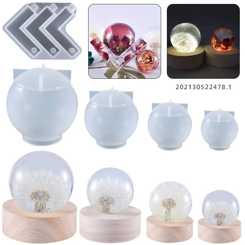 35-80mm esfera resina moldes silicone epóxi resina redonda molde de bola para diy jóias fazendo sabão caseiro cera de vela