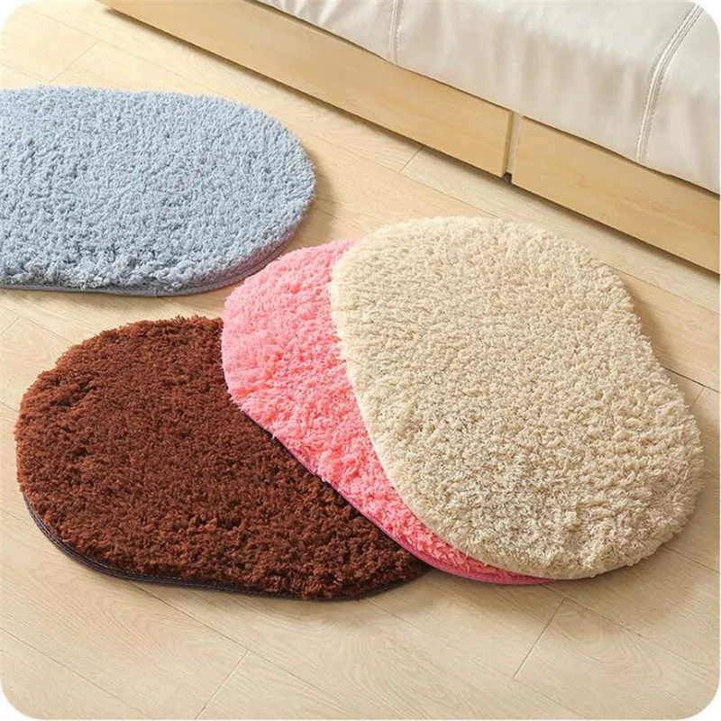 Tapis de bain absorbant doux Absorption de sol de toilette Tapis épais Tapis de salle de bain antidérapant Tapis Ellipse Produits de bain