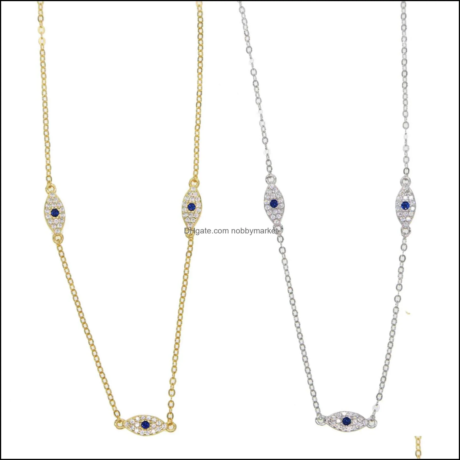 925 Sterling Sier Necklace, blue zircon, mal female Eye Pendant, 35 + 10cm protective chain, warranty
