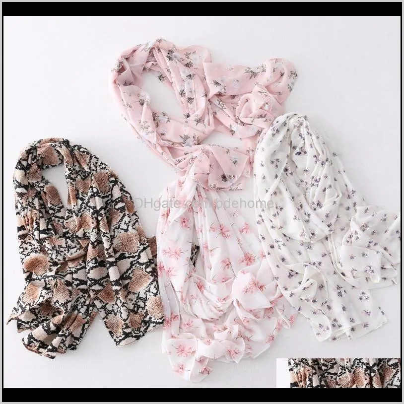 premium floral printed chiffon hijab scarf women muslim headscarf shawls and wraps islamic scarves turban headband foulard femme