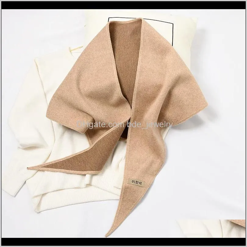 cashmere solid triangle winter women scarf double-sided shawl wraps foulard femme neckchief muffler for ladies