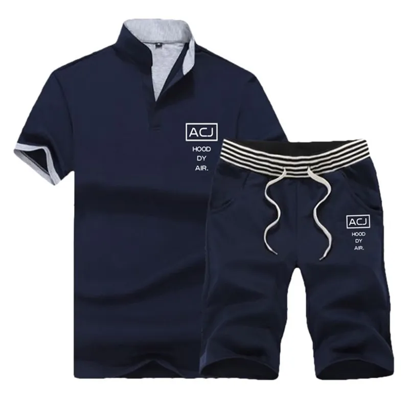 Eşofman Adam Setleri Pantolon Yaz erkek Kırpılmış T Gömlek Şort Rahat Takım Elbise Erkek Giyim Marka 4XL Ter Takımı Erkekler Kısa Set 210722