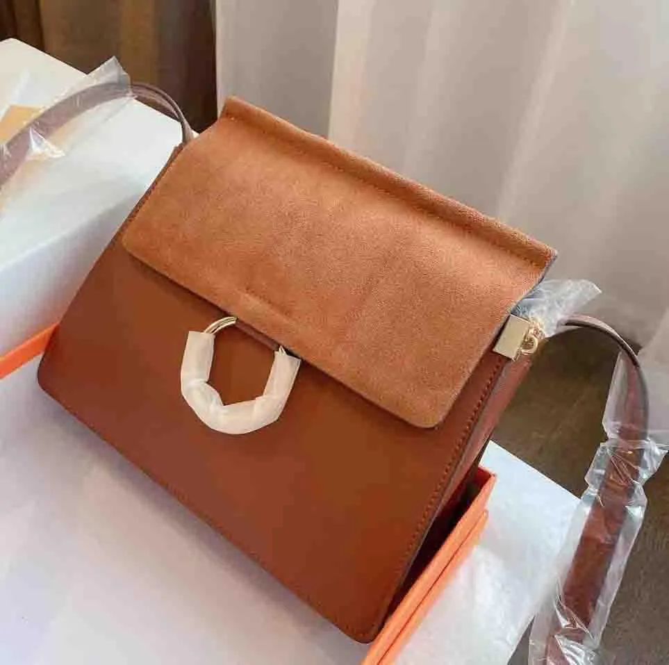 Luxury handbag new chain ring Faye small square fashion one shoulder straddle women`s cow leather frosted hloe bags