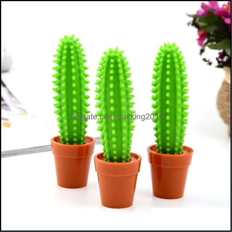 Novelty Cactus Shape Ballpoint Pen Creative Stationery Cute Cartoon Potted Plant Office Student Pens