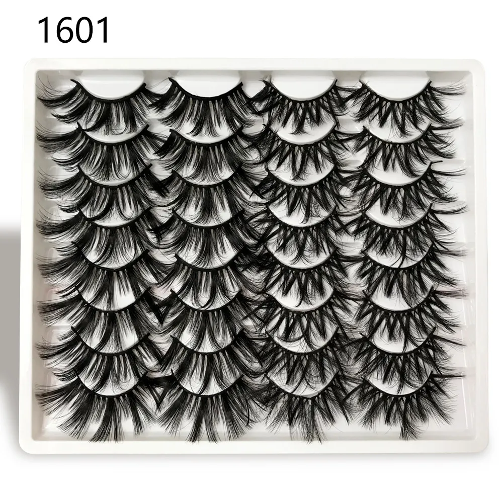 Fluffy Mink Eyelashes 16 Pairs 5D Short Eyelash Eye Handmade Individual False lashes Soft Natural Thick Messy Makeup Tools Factory Price