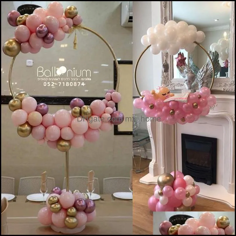 Party Decoration Wedding Arch Plastic Round Ring Stand Artificial Flower Balloons Decor Birthday Frame