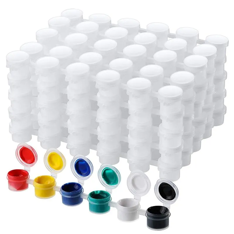 Gift Sets 50 Strips Empty Paint Cup Pots Clear Storage Containers Mini Painting Pot 3Ml/ 0.1 Oz