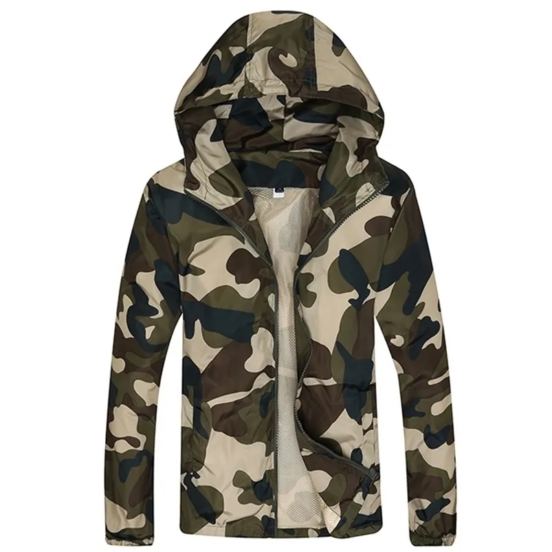 Mannen Bomberjas Dunne Slanke Lange Mouw Camouflage Militaire Jassen Hooded Windbreaker Rits Uitloper Army Merk Kleding 210923