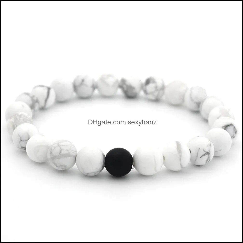 8mm Women Men Natural Lava Rock Beads Chakra Bracelets Healing Energy Stone Meditation Mala Bracelet Fashion  wjl2950