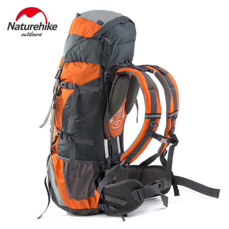 Naturehike 75L Outdoor Climbing Bag Professional Mountaineering Backpacks Waterproof Backpack Travel Hiking Bags With Rain Cover Q0721