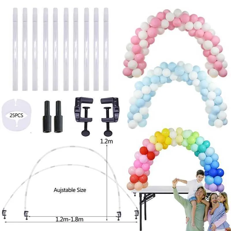 Ballons Accessories 1 Set Balloons Stand Holder Column Stick Balloon Arch Baloon Chain Birthday Baby shower Wedding Party Supply X0726