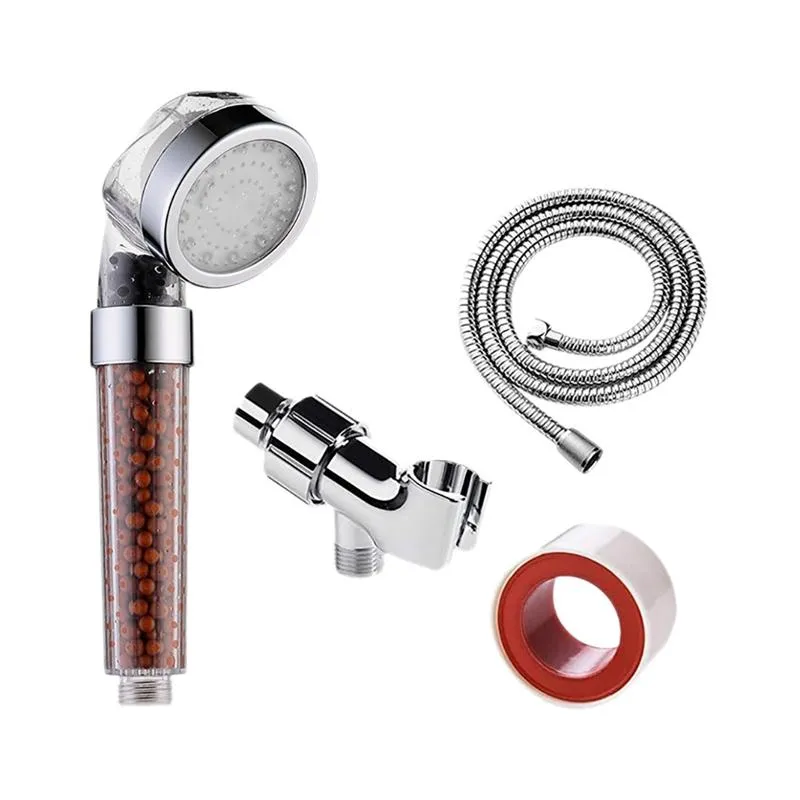 Łazienka Zestawy prysznicowe Zestaw głowicy LED, filtr wysokiego ciśnienia Filtrowanie Wody Saving Spray Handheld Prysznic z węża i podstawy