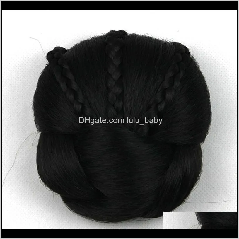 z&f synthetic hair piece braided chignon high temperature fiber donut hair rollers clip in hair bun