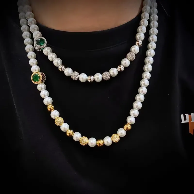 Collier Chaîne Perles Argenté Unisexe - Style Classique Tour De Cou - Neuf Sans Emballage