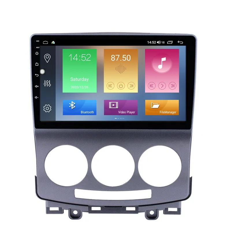 Android 10 Car DVD Stereo Player för Old Mazda 5 Radio 2005-2010 med telefonlänk Steering Wheel Control USB CarPlay 9 tum