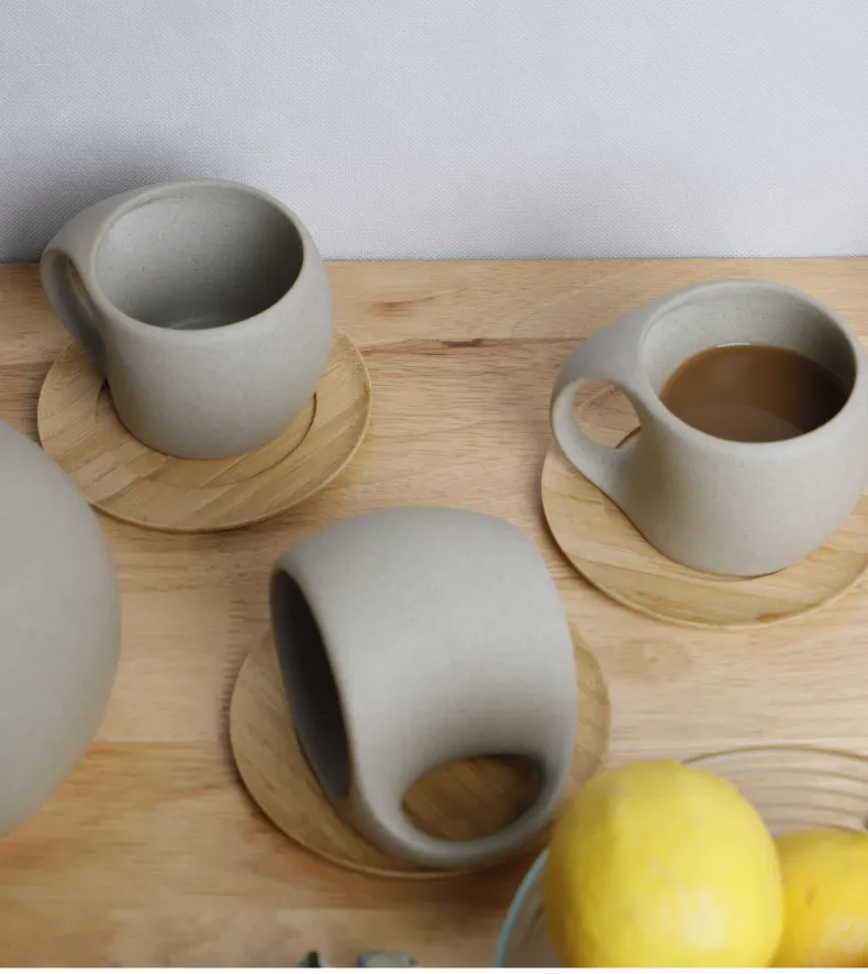 Kreativ Retro Keramisk Stöd Kaffe Mjölk Hem Japanska Teacup Office Dricker Mug Breakfast Cup