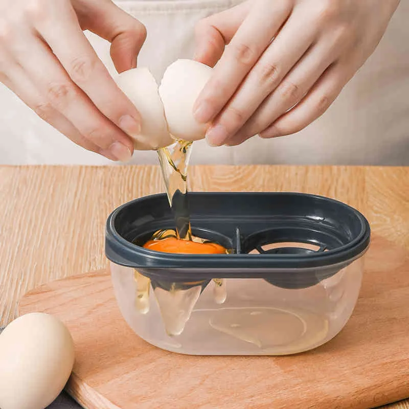 3 cores gema plástica sifting home chef jantar cozinhar gadget ferramentas de cozinha ovo branco separador