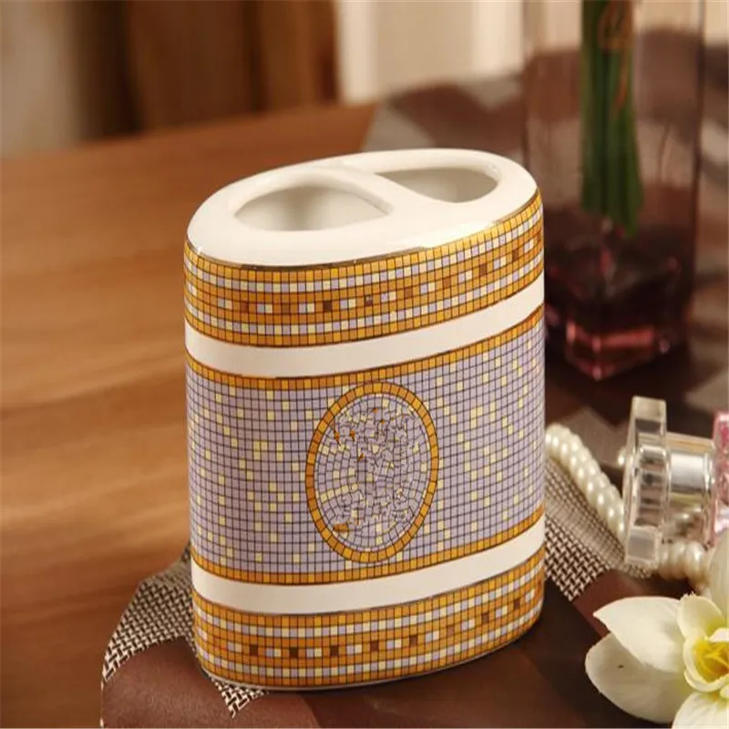 Klasyczne ceramiczne mydła z łazienki pięcioczęściowy zestaw toaletowy kwadratowy zapasy Kreatywne wysokiej jakości prezent ślubny statek 299z