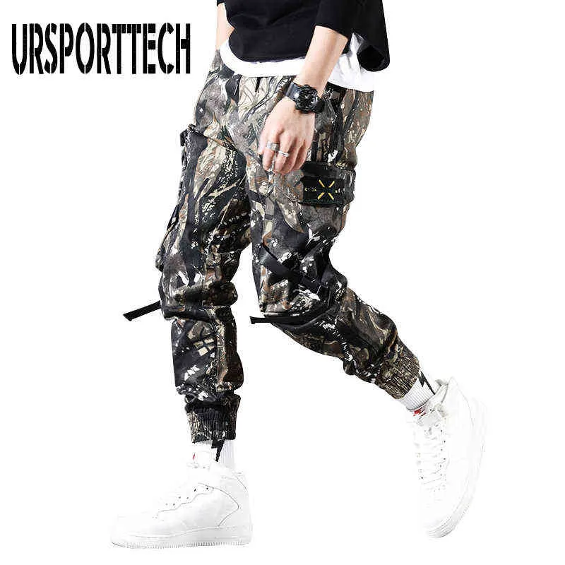 Plus Size Men's Streetwear Pants Hippants Calças Calças Calças Táticas Mens Calças Carga Harem Calças Homens Pantalones Hombre H1223