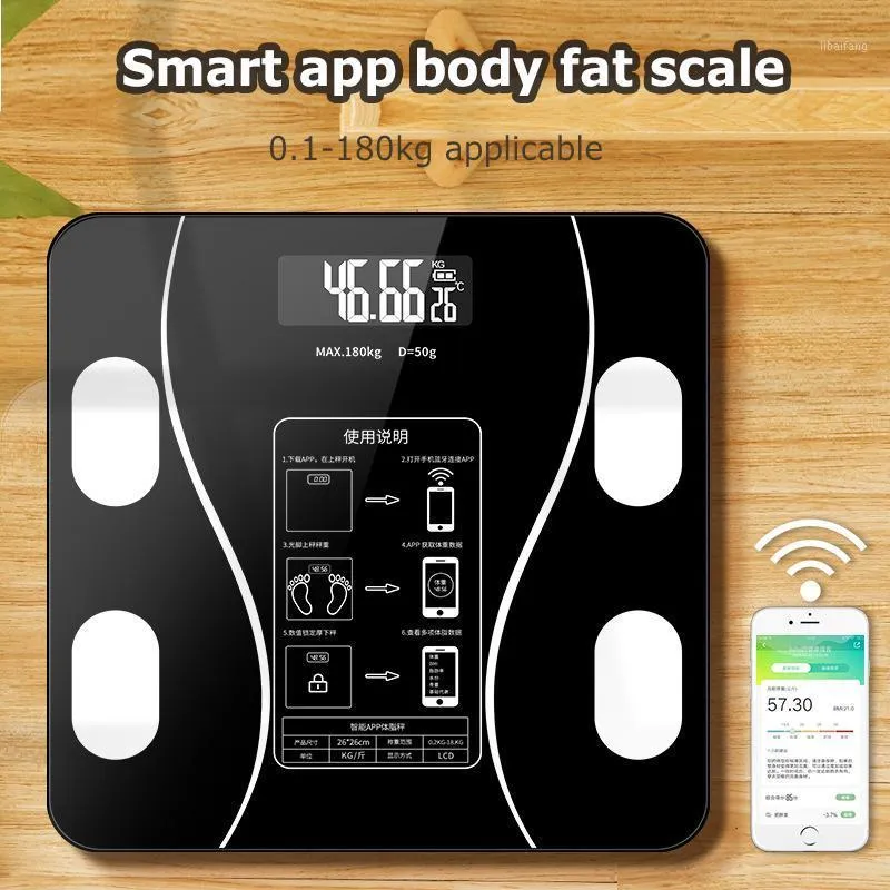 Analisador de composição digital sem fio do corpo da escala de peso das escamas inteligentes com o aplicativo de Smartphone App Bluetooth