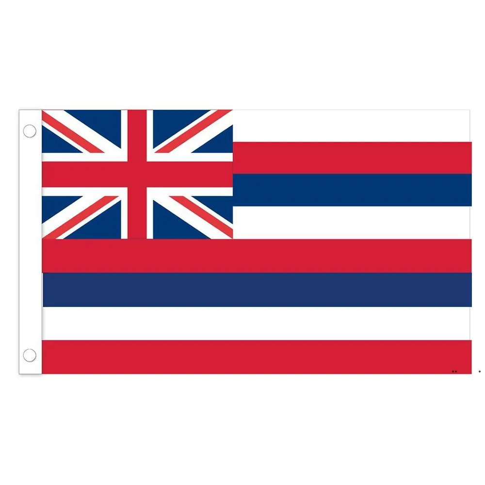 ny Hawaii State Flag HI State Flag 3x5FT banderoll 100D 150X90CM Polyester mässingshylsor anpassad flagga EWE7363