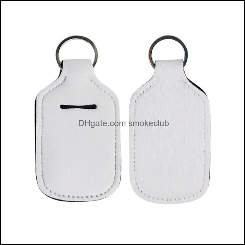 White Hand Sanitizer Holder Keychain for Party Favor 30ml Mini Bottle