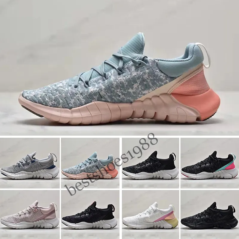 Toppkvalitet Mode Free Run stickat Herr 5.0 Fluga Dam Fritidsskor Svart Vit Lättviktssköld Jogging Sneakers 3.0 Sports Trainers