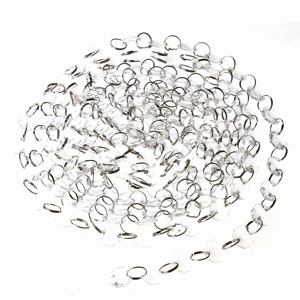 Guirlande de perles de cristal acrylique transparent, lustre suspendu, fournitures de mariage, 33 pieds, tendance 2021