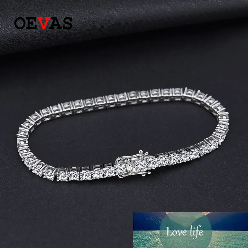 OEVAS 100% 925 Sterling Silver Created Moissanite Gemstone Bangle Charm Wedding Bracelet Fine Jewelry Wholesale Drop Shipping Factory price expert design Quality