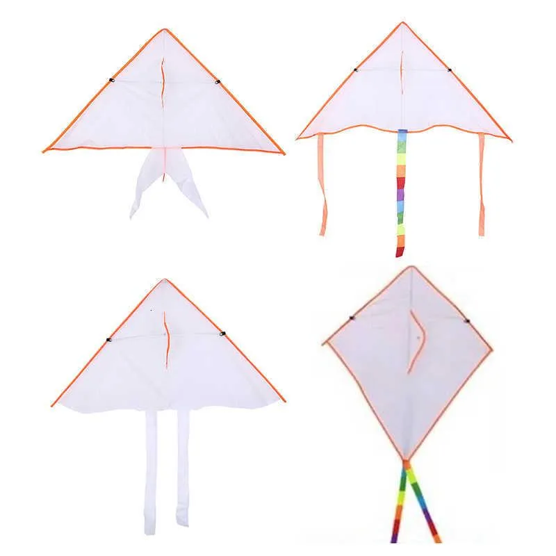 カイトアクセサリー4スタイルDIYペインティングカラフルな空飛ぶ折りたたみ式アウトドアビーチカイトチルドドーキングスポーツ面白いおもちゃ