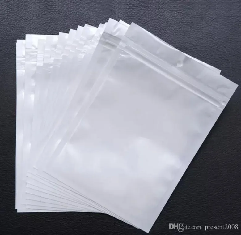 Clear White Pearl Plastic Poly Bags OPP Zipper Lock Retail Packaging Jewelry food PVC plastic bag for Samsung cell phone case