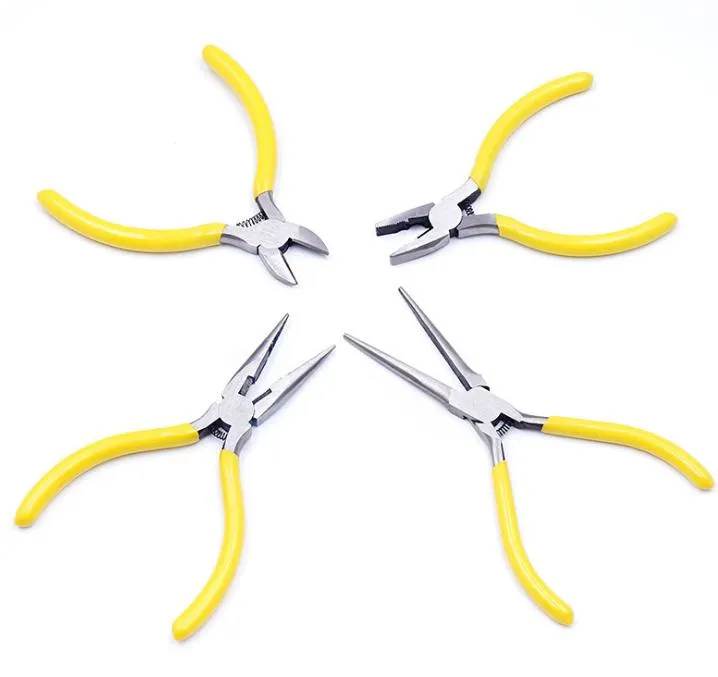 2021 5"Mini maintenance Hand Tools Long nose Diagonal cutting Wire-cutter Flat nose plier Angle jaw tongs End cutting plier Circlip plier