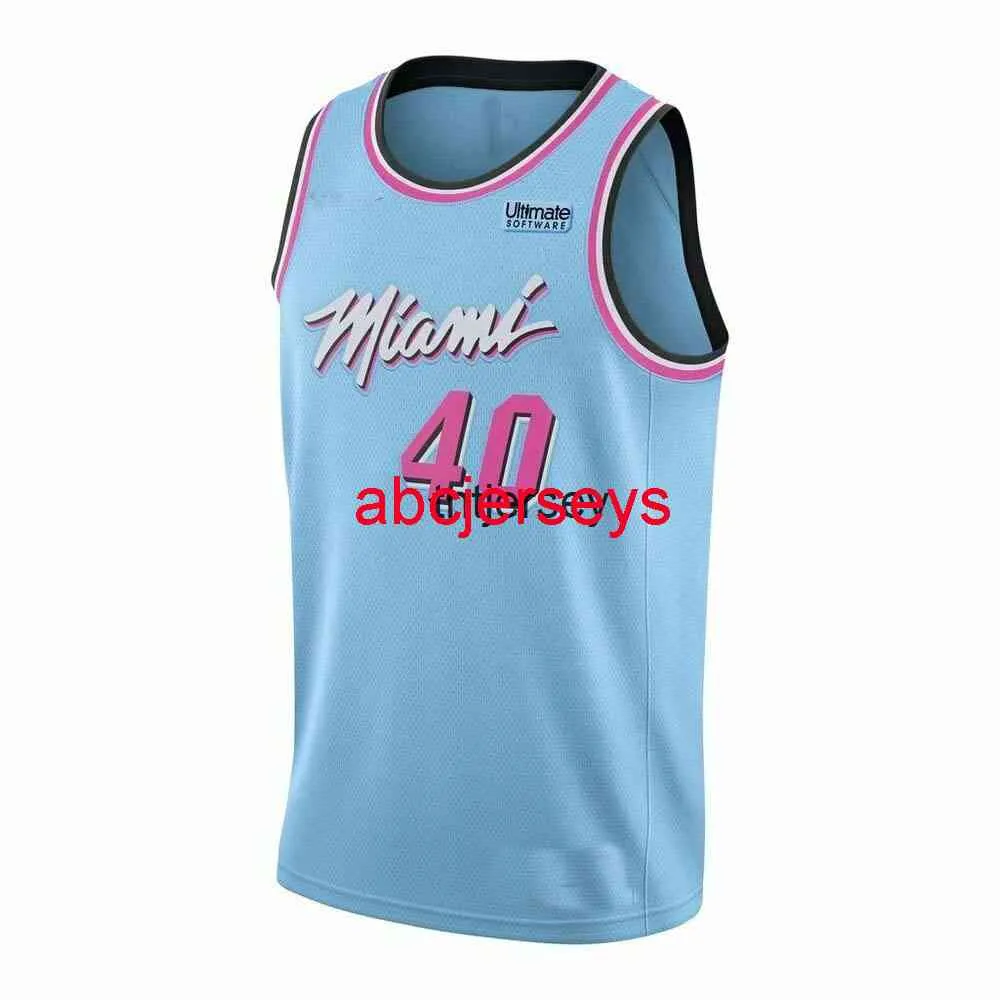 Custom Udonis Haslem 40 Light Blue Swingman Jersey Stitched Mens Women