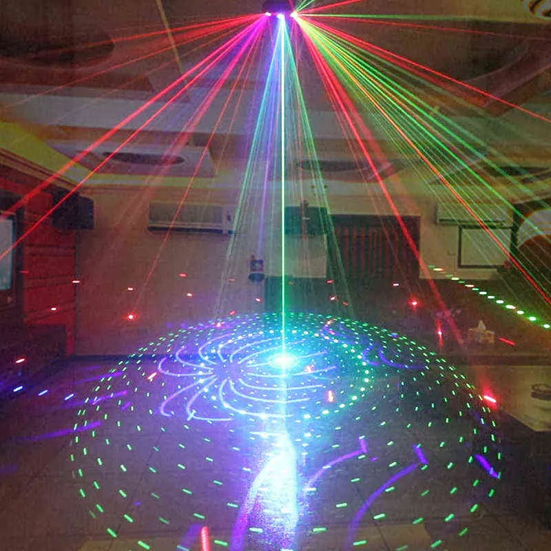 YSH LED Disco Laser Light DMX Mini 9 Eyes RGBW Stage Lighting Effect for DJ Club Bar Decoration Party Lights Projector Lamp H1029
