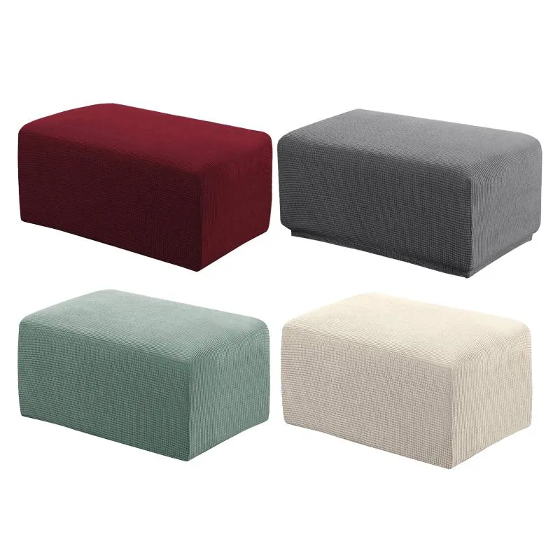 Removable Knitted Jacquard Ottoman Cover For Footstools And Ottoman