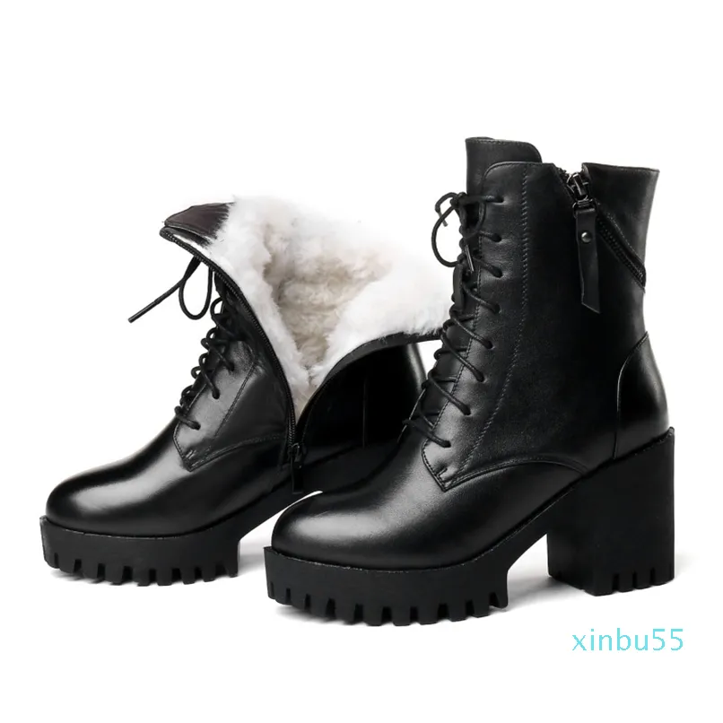 Mulheres Bare Botas Genuíno de Couro Mulheres Natural Winno Winter Sapato Nu