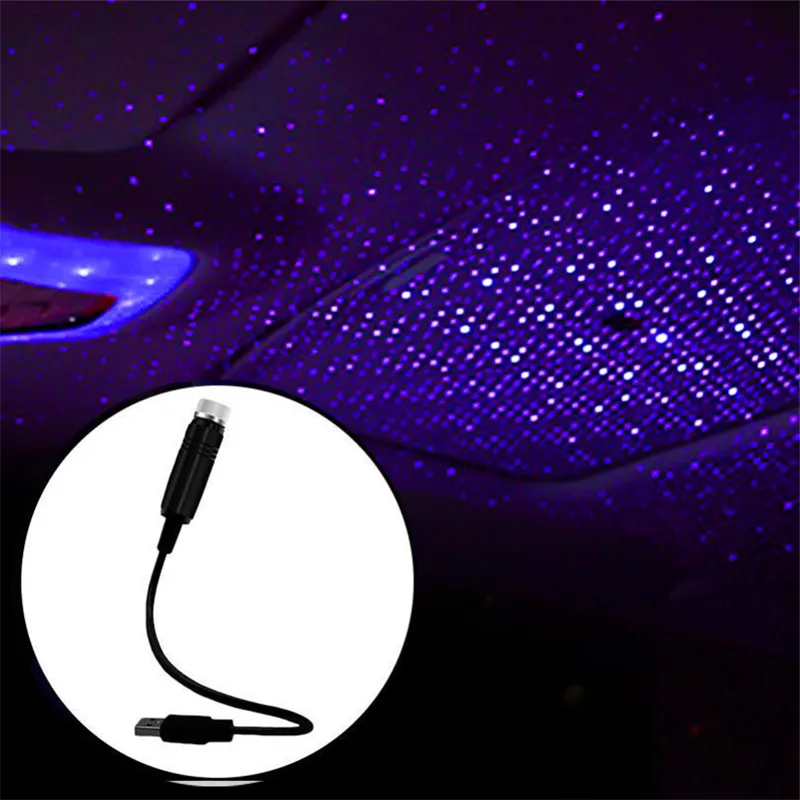 Romantic LED Gadget Starry Sky Night Light 5V USB Powered Galaxy Star Projector Lamp for Car Roof Room Ceiling Decor Plug and Play