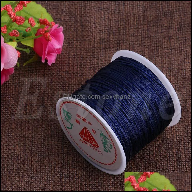 Yarn 0.8mm Nylon Cord Thread Chinese Knot Macrame Rattail Bracelet Braided String 45M