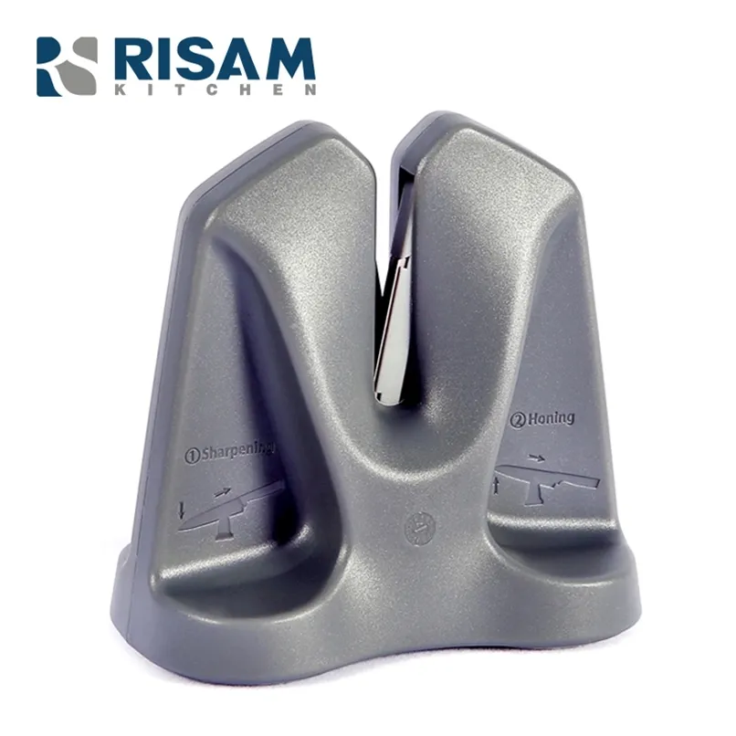 RISAMSHA Kitchen Knife Sharpener Carbide System Sharpening Stone 210615