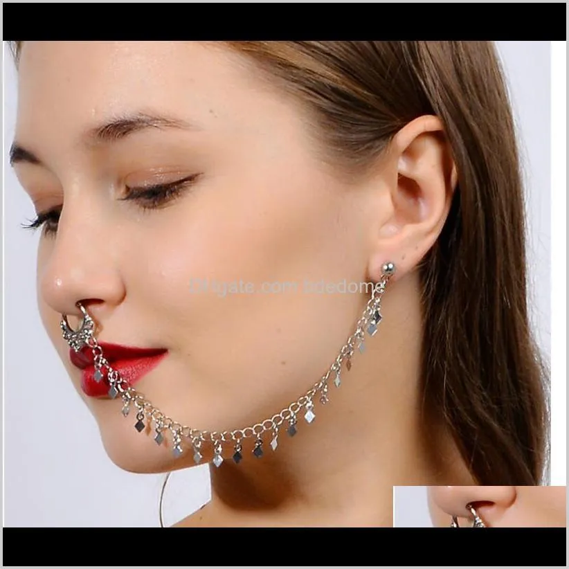 romantic gold silver body piercing nose ring thai style punk personality nose nail shipping high quality and low price