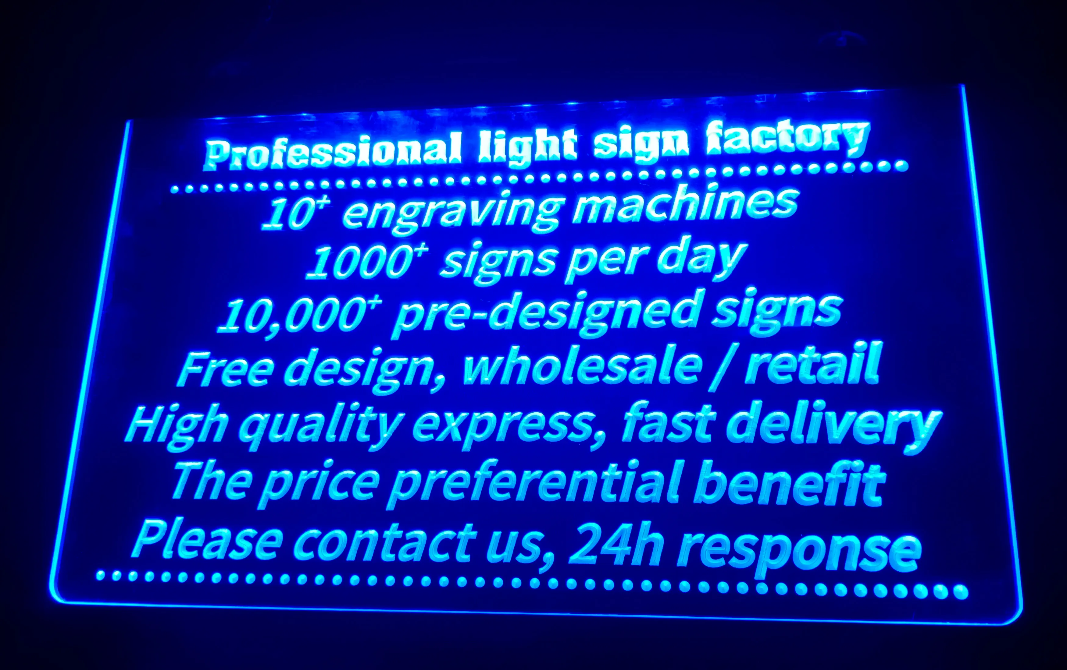 Professional Light Sign Factory 3D Engraving Personalized Customization