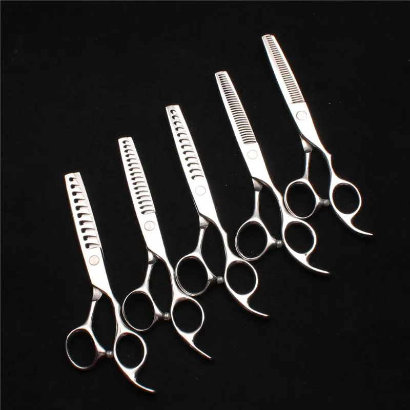 Hair Scissors 6'' 17cm Customized Logo 440C Silver Screw Hairdressing Thinning Professional Barber Shop C2008