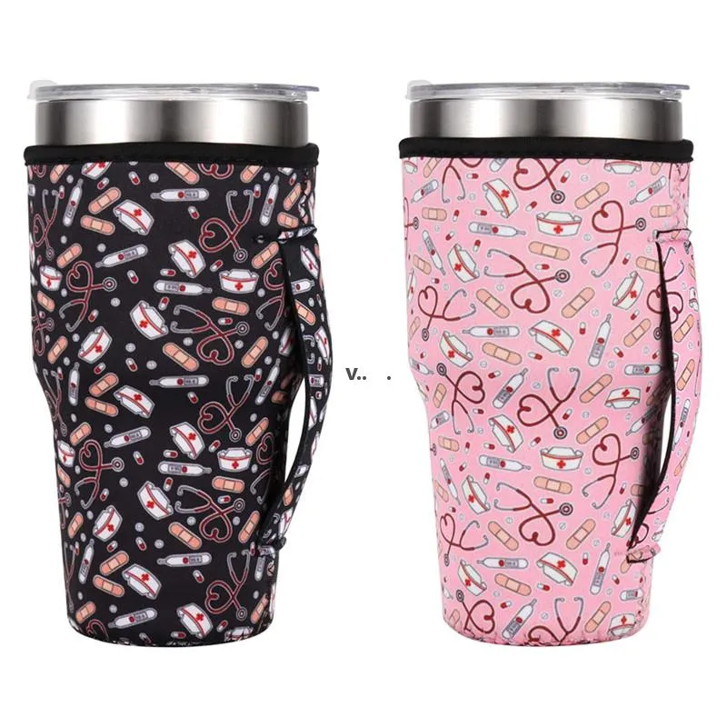 Drinkware Handle 31 Style 30oz Reusable Ice Coffee Sleeve Cover Neoprene Insulated Sleeves Holder Case Bags Pouch For 32oz Tumbler ZZF8631